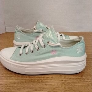 Mint Green Canvas Converse Allstar Move Platform